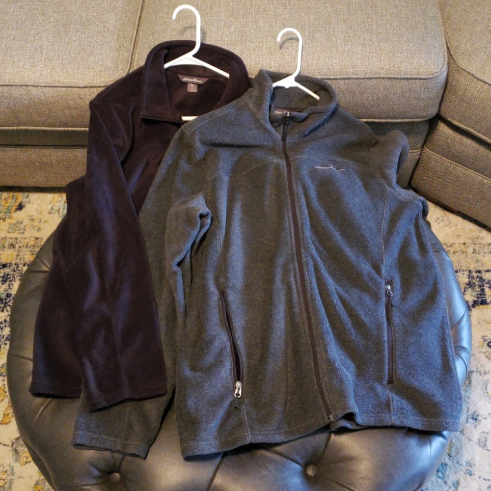 Two Eddie Bauer Fleece zip up jackets